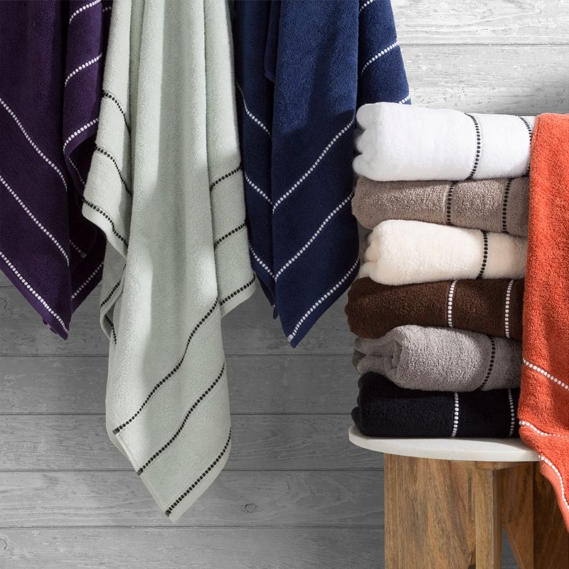Hastings Home Luxury Zero Twist Cotton Towel Set – Navy, 2 Pieces, 4 of 6