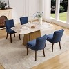 Set of 2 Modern Chenille Upholstered Dining Chairs,Double-Layer Accent Chairs with Curved Solid Wood Legs for Dining Room-Baofuwish - 3 of 4