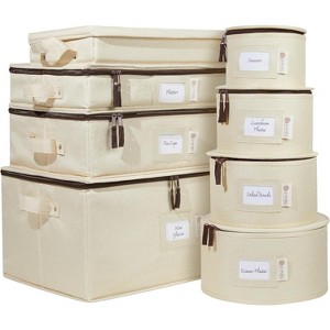 Hard Shell China Storage Containers - Set Moving Boxes for Dinnerware, Glasses, Plates, Mugs and Saucers -  Service for 12 - 1 of 4