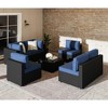 Celebalcony 7 Piece Outdoor Patio Seating Group with Cushions Navy Blue - 2 of 4