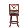 Boraam 24" Georgia Swivel Hardwood Counter Height Barstool Light Cherry: Upholstered, X-Back, Fixed Height - 3 of 4