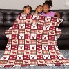 Lomsoe Santa Claus Christmas Throw Blanket, Pink Santa Claus Xmas Tree Snowflake Design Blanket, Cozy Soft Warm Flannel Blankets. - 4 of 4