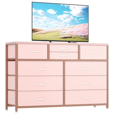Homhougo TV Stand for TVs up to 55" Pink