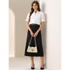 INSPIRE CHIC Women's Summer Short Sleeve V Neck Stand Collar Hollow Out Embroidered Shirts - 4 of 4