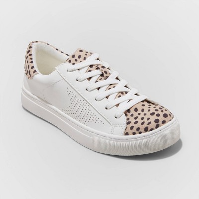 leopard and white sneakers