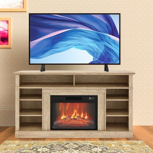 58" Fireplace TV Stand for Television up to 65",TV Stand with Storage Cabinet and Shelves - 1 of 4