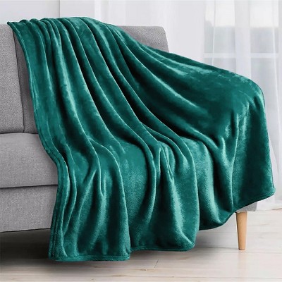 Home Mart Goods Teal Super Soft Warm Flannel Fleece Plush Microfiber Bed Throw Blanket