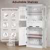 67" Tall Bathroom Storage Cabinet with Glass Doors, Adjustable Shelves, Drawer, Freestanding Tall Cabinet Modern Cupboard - 4 of 4