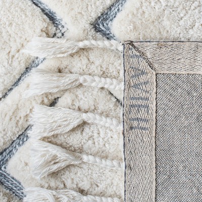 Hand-Tufted Ivory and Gray Cotton Rectangular Area Rug