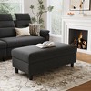 46" Storage Ottoman Bench, Linen Coffee Table for Living Room or Entryway - 2 of 4