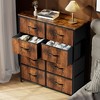 8 Drawers Dresser for Bedroom, Chest of Drawers with Fabric Bins, 47 Inch Tall Dresser Chest Organizer, Storage Organizer For Home Living Room - 2 of 4