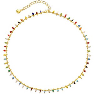 Gold Beaded Choker Necklace 18K Plated Dainty Chain for Women - 1 of 4