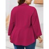MISSKY Women's Plus Size Casual Open Front Work Office Jackets Blazer Blazers with Pockets - 3 of 4