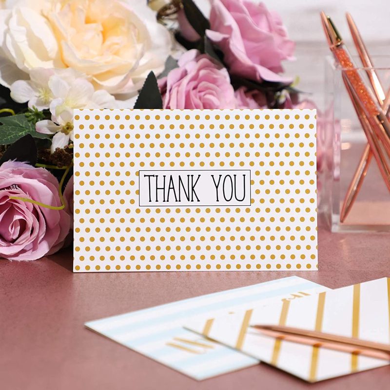 Juvale 48 Pack Blank Thank You Cards with Envelopes, 4x6 Notecards for Birthday, Wedding, Graduation, 6 Designs, 4 of 9