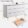 SinCiDo 54" Wide Modern Fluted 6 Drawer Dresser, Gold Accents, Wood TV Stand & Storage Dressers Organizer for Bedroom, Living Room - 2 of 4