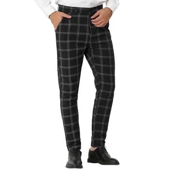 HAOTAGS Men's Trendy Slim Fit Pants Button Down Graphic Print Printed  Casual Outdoor Trousers Black Size S 