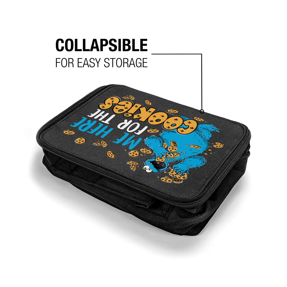 Sesame Street Cookie Monster Here For The Cookies Insulated Soft Sided Lunch Box - thumbnail 4