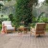 Cambridge Casual 3pc Abbington Teak Outdoor Patio Small Space Chat Furniture Set with Cushion - image 2 of 4