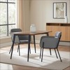HomeRoots Set of Two Gray and Black Upholstered Faux Leather Dining Arm Chairs - 2 of 4