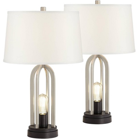 360 Lighting Modern Table Lamps Set Of, Brushed Nickel Table Lamps Set Of 2