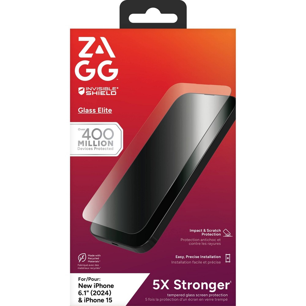 ZAGG Apple iPhone 16/iPhone 15 Glass Elite Screen Protector