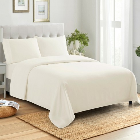 4 Piece 100% Cotton 400 Thread Count Sheet Set By Sweet Home Collection,  Queen, Ivory : Target