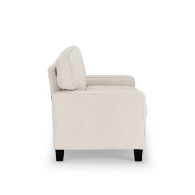 Serta Palisades 61" Cream Microfiber Loveseat with Pillow Back