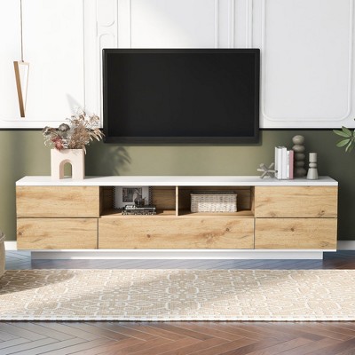 Chic Crate - 80" Modern Media Console w/ Adjustable Shelves & Soft-Close Doors - Multi-Room TV Stand for Living Room/Bedroom - Slate Gray