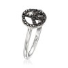 Ross-Simons 0.20 ct. t.w. Black Diamond Peace Sign Ring in Sterling Silver - 3 of 4
