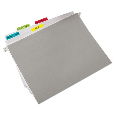 Assorted Color Self-Adhesive Writable File Tabs, 2 x 1.5 Inches, 24-Pack