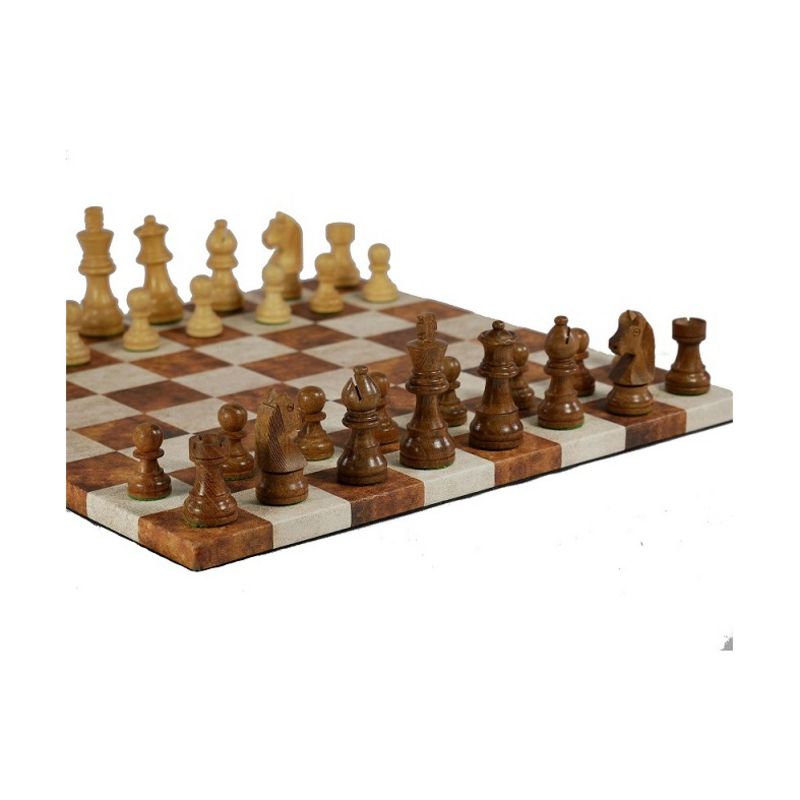 3" Sheesham/Boxwood German Knight on Caramel & Cream Leatherette Board Board Game, 2 of 4