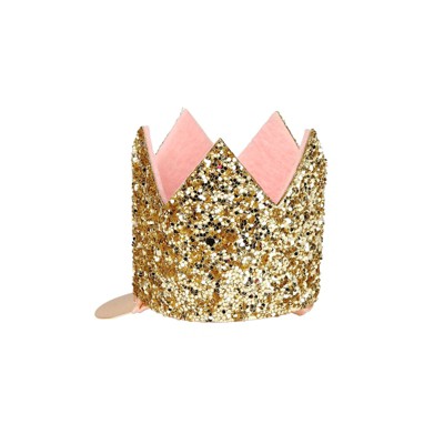 Meri Meri Mini Gold Glitter Crown Hair Clip