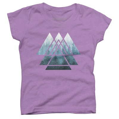 Girl's Design By Humans Misty Forest Sacred Geometry By Maryedenoa T-Shirt