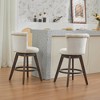 CAVINAS Set of 2 Velvet Swivel Bar Stools,Counter Height Bar Chairs with Tufted Back and Wooden Legs,Dining Chairs for Kitchen Island,Home Bar - 2 of 4