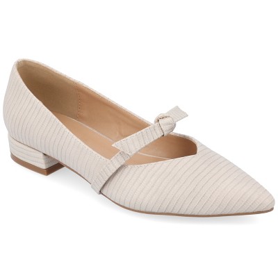 Journee Collection Women's Cait Textured Material Slip On Mary Jane Flats