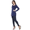 Womens Long Sleeve Knee Length Asymmetrical Tunic Top - 24seven Comfort Apparel™ - 2 of 4