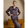 SilkSilky Women's Binding Trim Classic Pure Silk Pajama Set - 4 of 4