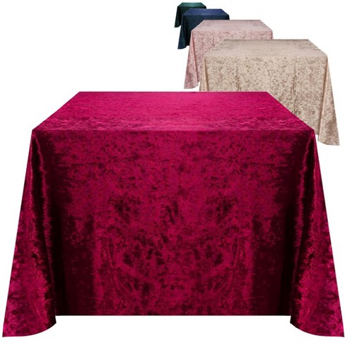 Rcz Décor Elegant Square Table Cloth - Made With Fine Crushed-velvet Material, Burgundy Tablecloth With Durable Seams : Target