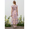 August Sky Women's Floral Smocked Ruffle Sleeve Tiered Midi Dress - 2 of 4