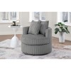 Corduroy Swivel Accent Chair with Rounded Base and Throw Pillows Included for Living Room - 2 of 4