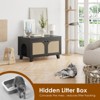 Lirago,Black Flip-Top Hidden Cat Litter Box Cabinet with Rattan Doors - Modern & Functional Pet Furniture - 4 of 4
