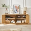 Sapphtopaz Modern TV Stand for TVs Entryway Table with Round Corner Storage Cabinet with Vertical Stripe for Living Room - 3 of 4