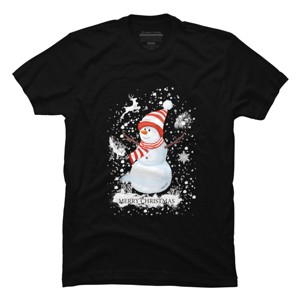 Men's Design By Humans Christmas snowman By werant T-Shirt - 1 of 4