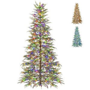 Resenkos 7.5-Ft Artificial Christmas Tree with Colorful LED Lights - Green - 1 of 4
