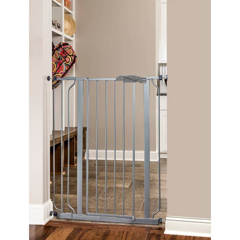 Regalo Extra Tall Easy Step Metal Walk Through Baby Gate - Platinum, 3 of 5
