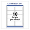 Avery Vibrant Inkjet Color-Print Labels w/ Sure Feed, 2 x 4, Matte White, 200/PK - 4 of 4