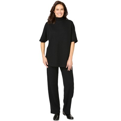 Woman Within Plus Size Ribbed-Knit Pant Set