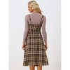 INSPIRE CHIC Women's Plaid Vintage Sleeveless A-Line Overall Pinafore Dress - 4 of 4