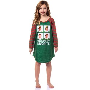 Elf The Movie Girl's Smiling's My Favorite Christmas Sleep Pajama Nightgown - 1 of 4