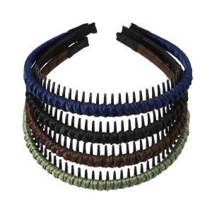 Unique Bargains Women's Teeth Comb Headbands Deep Brown Black 4 Pcs - 1 of 4